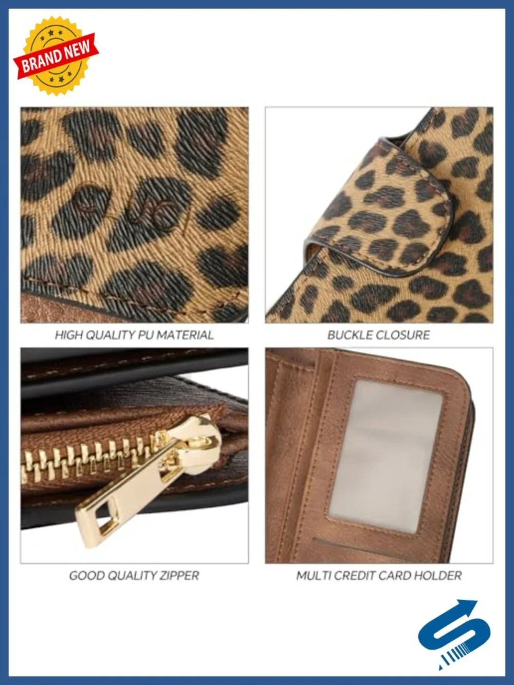 RFID Blocking Bifold Wallet with ID Window, Synthetic Leather, 14 Card Slots,